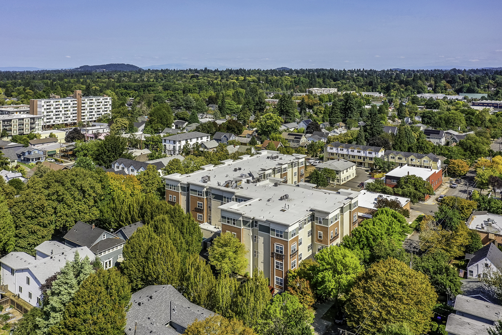 aerial view of building